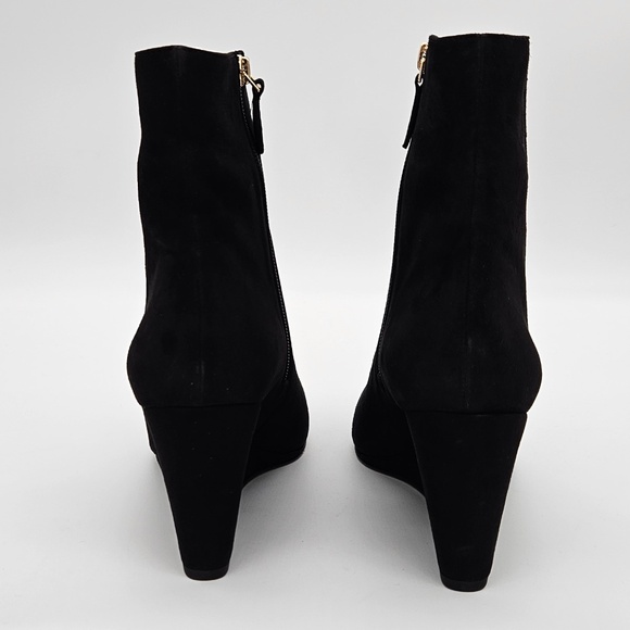 NWT Talbots "Emma" Wedge Suede Boots Black 9.5 - Picture 4 of 10